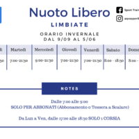 Orari INVERNALI nuoto libero LIMBIATE